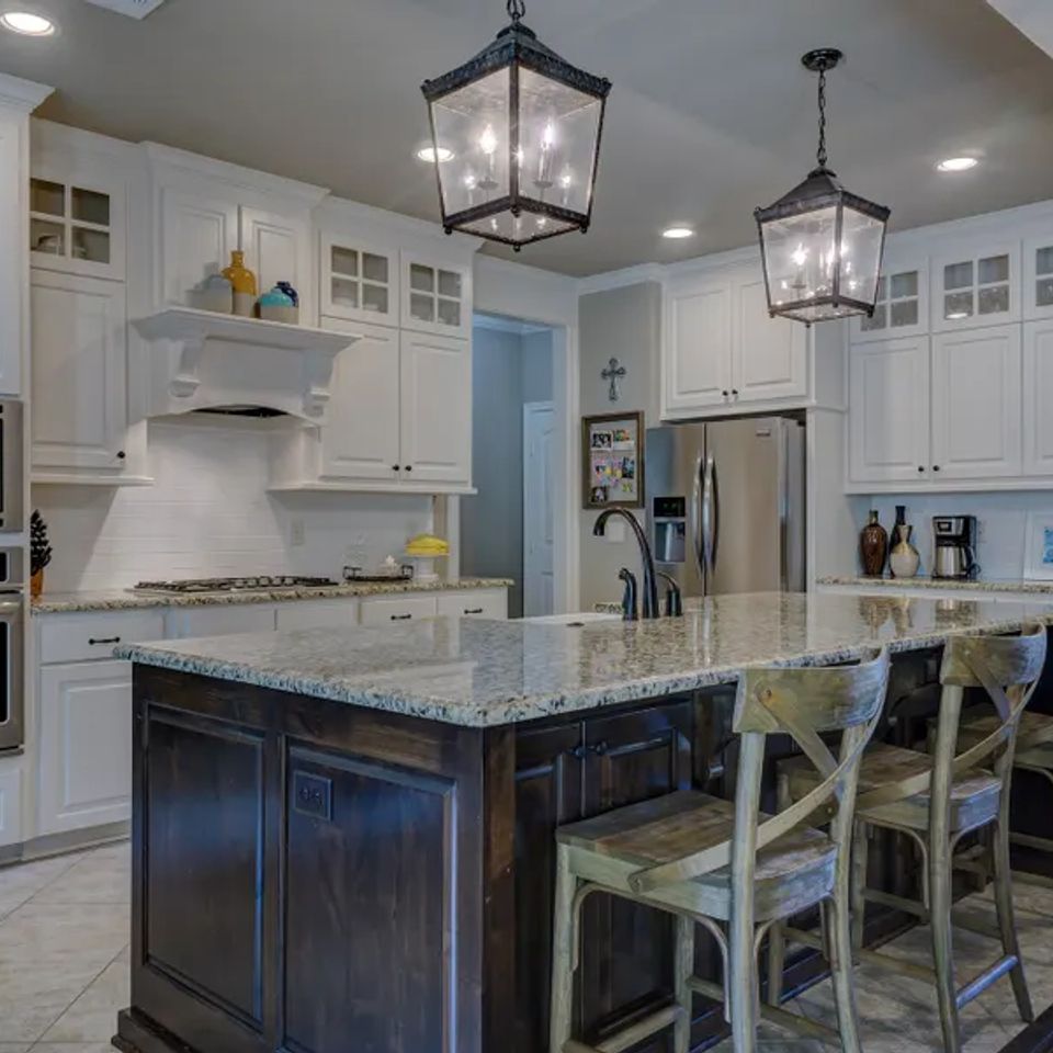 Modern kitchen with professionally installed lighting